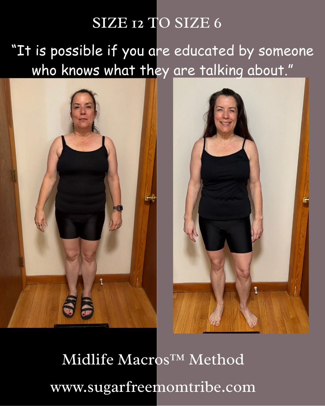 Marcy lost 33 pounds and went from a size 12 to size 6 with the Midlife Macros™ Method!