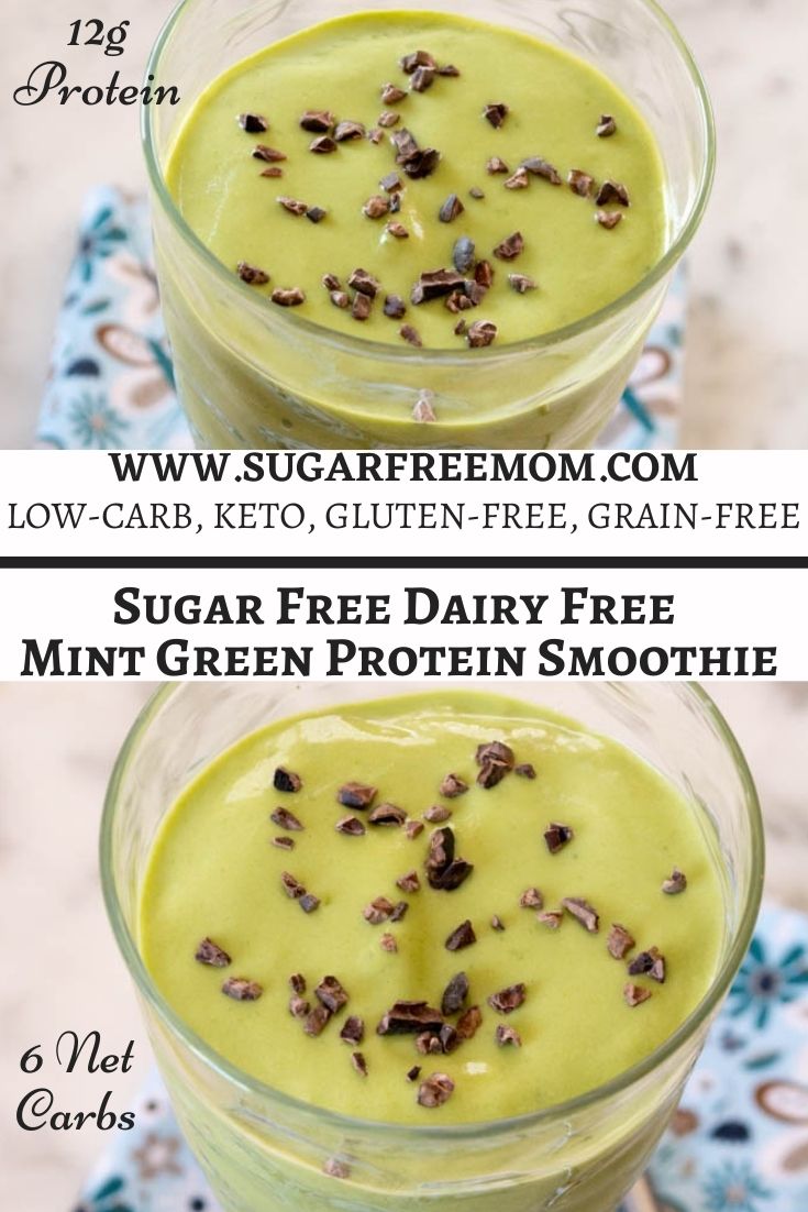 Sugar Free Dairy Free Mint Green Protein Smoothie