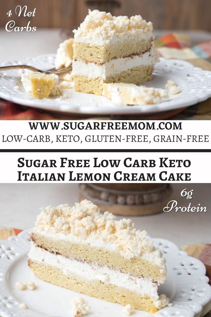 Sugar Free Low Carb Keto Italian Lemon Cream Cake