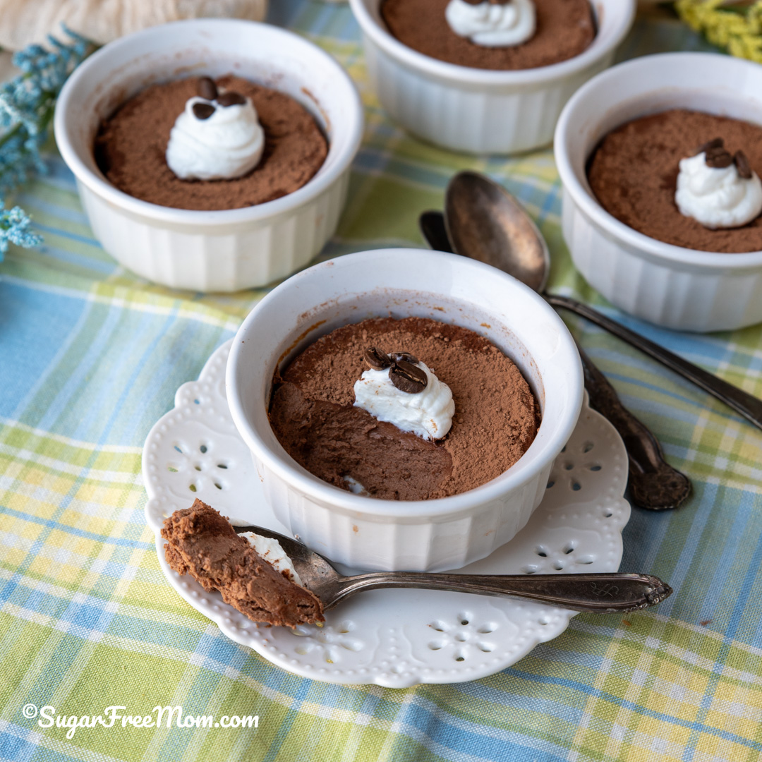 These sugar free keto mini mocha cheesecakes are quick and easy to make and have 13 grams of protein and just 6 grams net carbs!