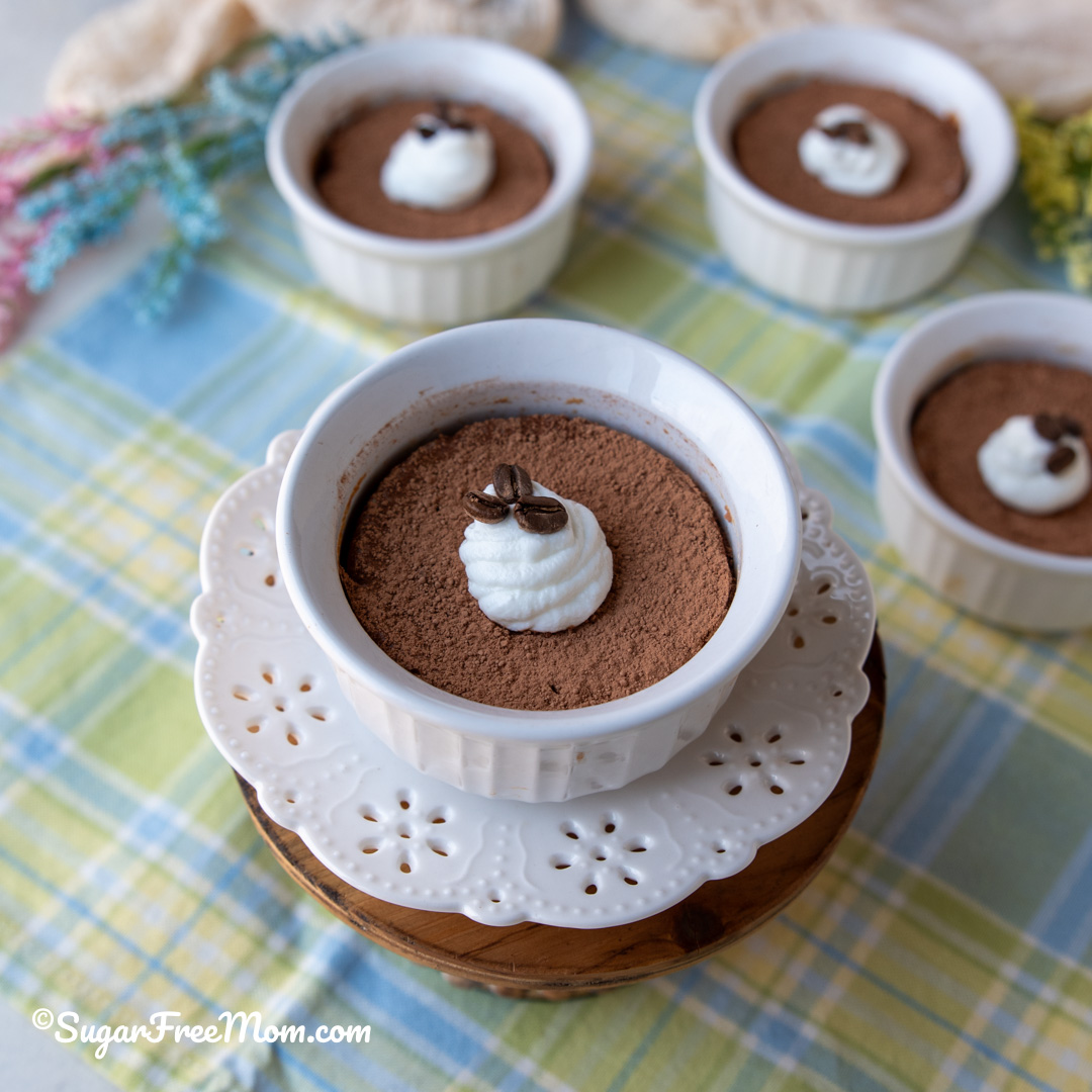These sugar free keto mini mocha cheesecakes are quick and easy to make and have 13 grams of protein and just 6 grams net carbs!