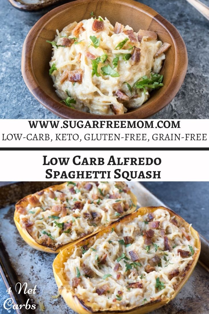 Low Carb Alfredo Spaghetti Squash