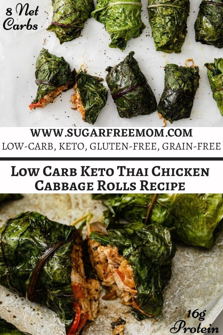 Low Carb Keto Thai Chicken Cabbage Rolls