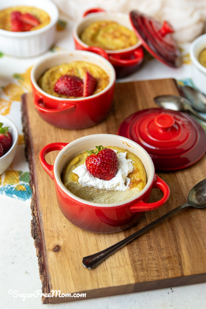 Sugar free coconut custard dessert with creamy texture and only 3 net carbs.