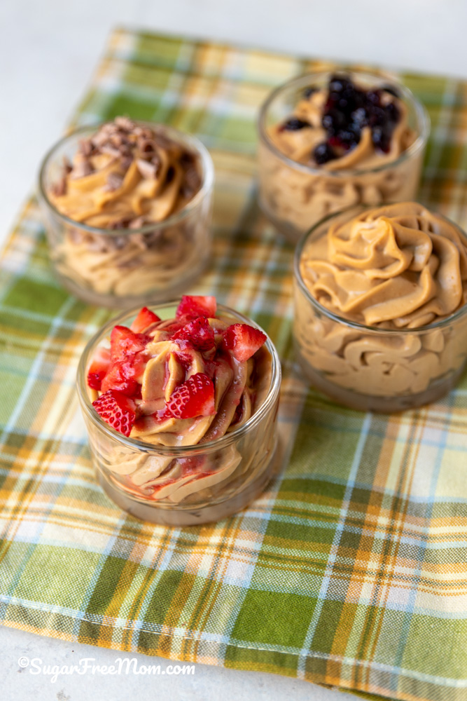 4 servings of low carb keto dairy free peanut butter fluff