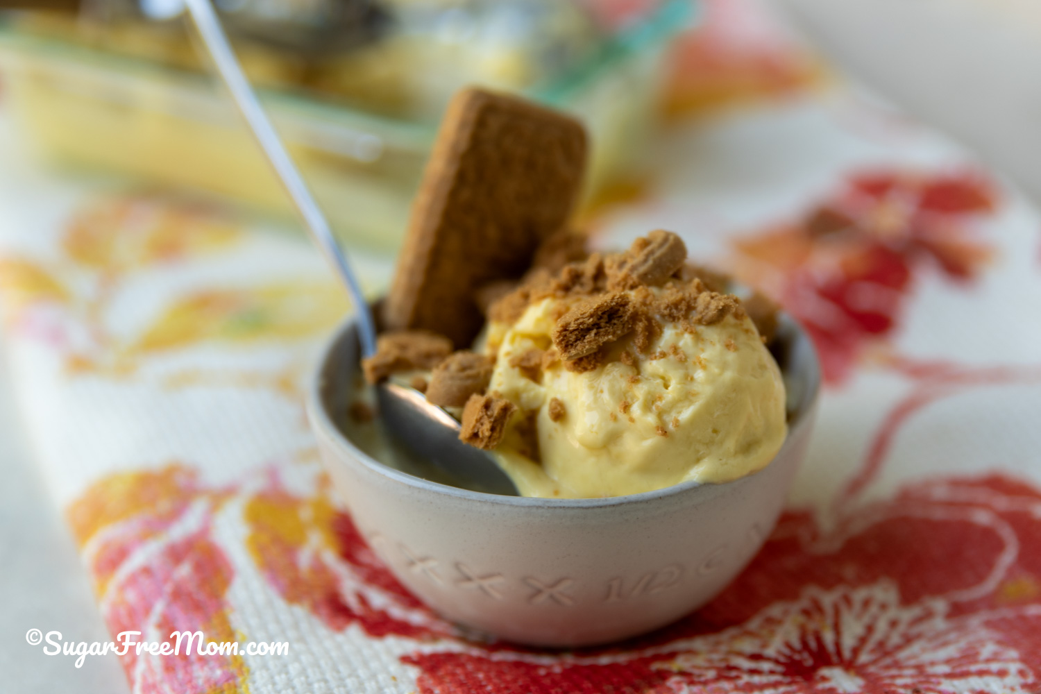 horizontal bowl of instant low carb boiled egg ice cream