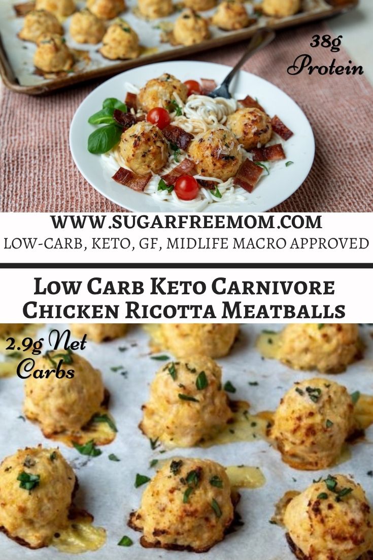 Low Carb keto Carnivore Chicken Ricotta meatballs