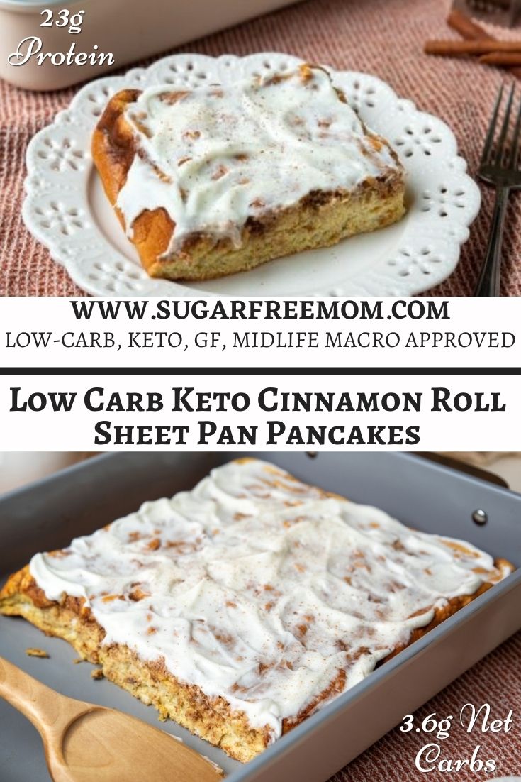 Low Carb Keto Cinnamon Roll Sheet Pan Pancakes