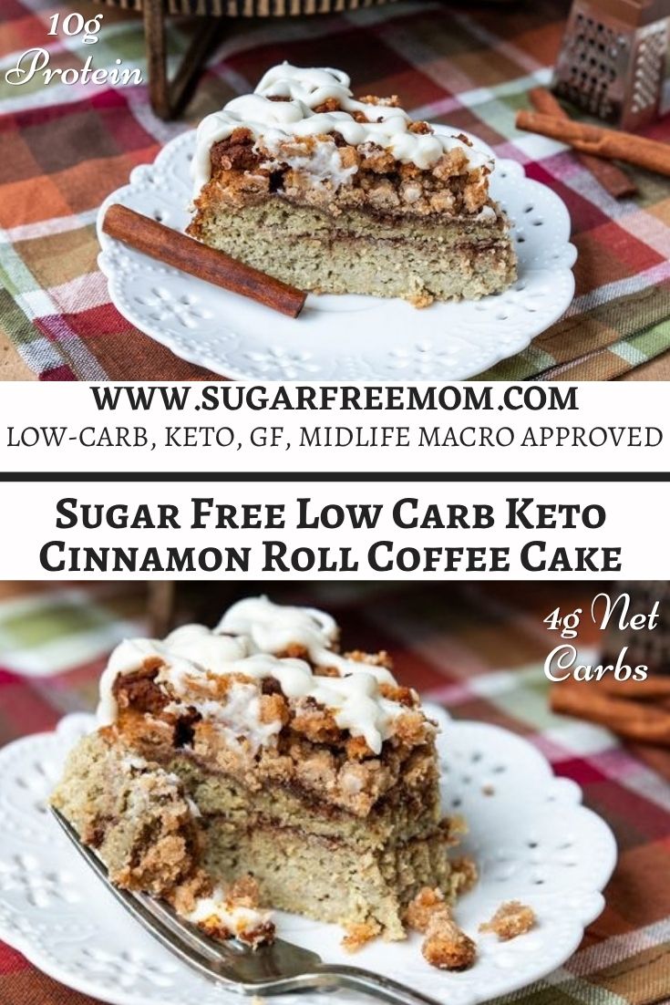 Pinterest collage Sugar Free Low Carb keto Cinnamon Roll Coffee Cake