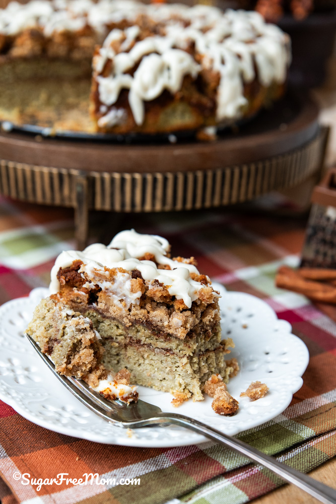 Sugar Free Low Carb Keto Cinnamon Roll Coffee Cake